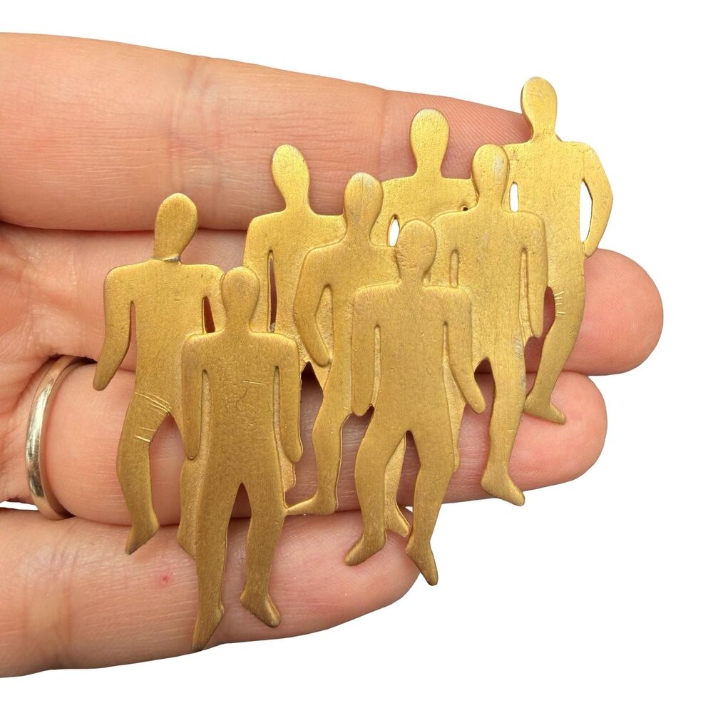 Vintage JJ Jonette Pin Brooch - Group of People - Albright Book Piece